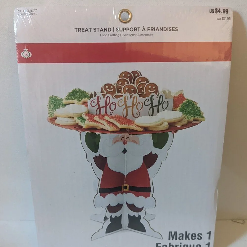 NEW Ho Ho Santa Claus Cookie Treat Stand Xmas Holiday Party Baking Kitchen Decor